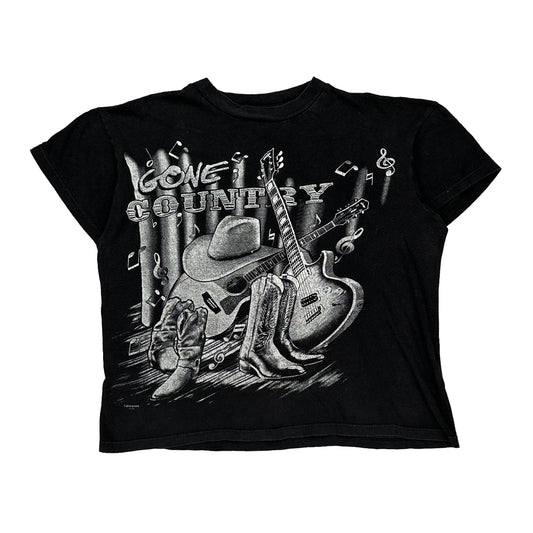 Gone Country Unbranded Single Stitch T-Shirt - XL Black Cotton