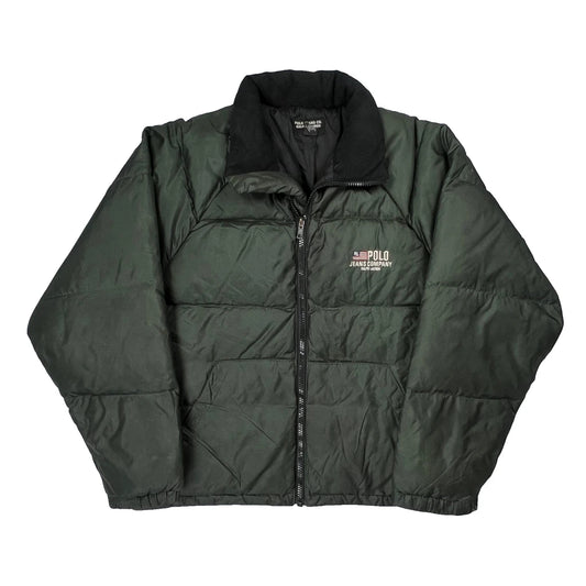 Polo By Ralph Lauren Puffer - Large Green Nylon