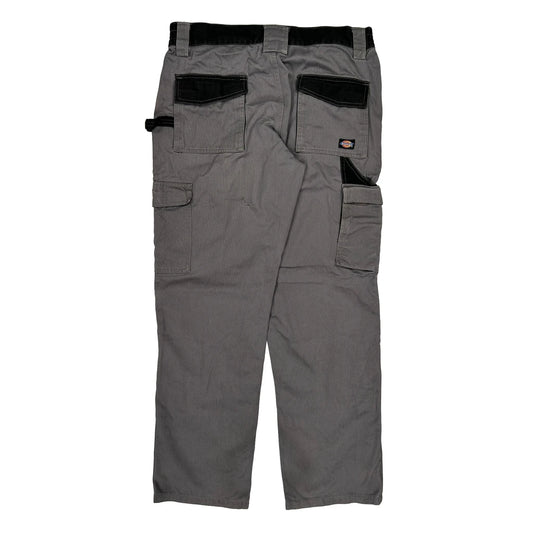 Dickies Double Knee Cargo Trousers - 32W 31L Grey Cotton Blend