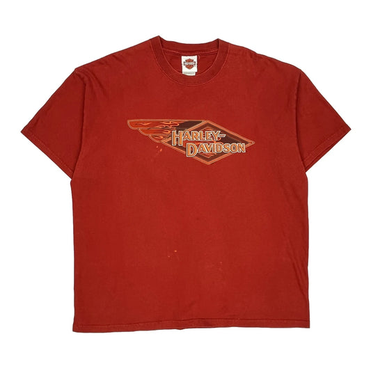 Motorcycles Harley Davidson Graphic T-Shirt - XL Red Cotton