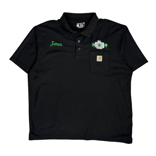 Carhartt Polo Shirt - XL Black Cotton