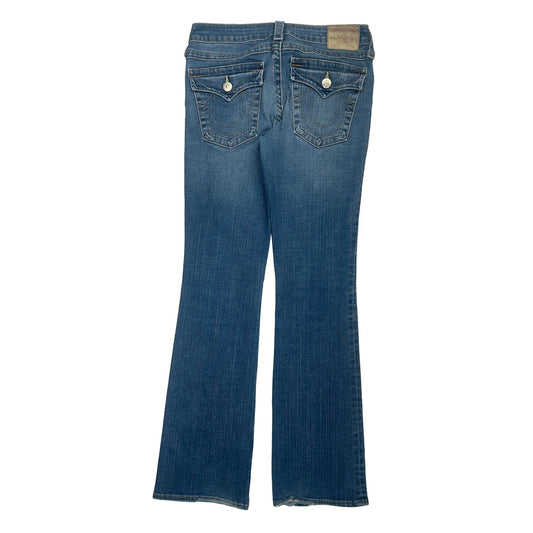 Vintage True Religion Flared Jeans - 29W UK 8 Blue Denim