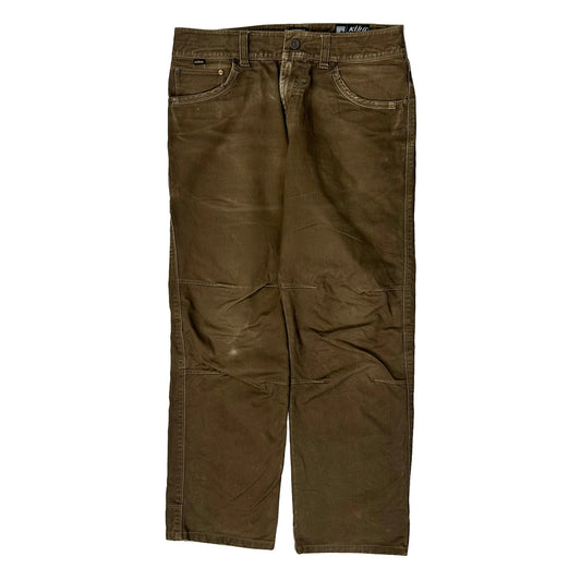 Vintage Kuhl Double Knee Cargo Trousers - 33W 30L Brown Cotton