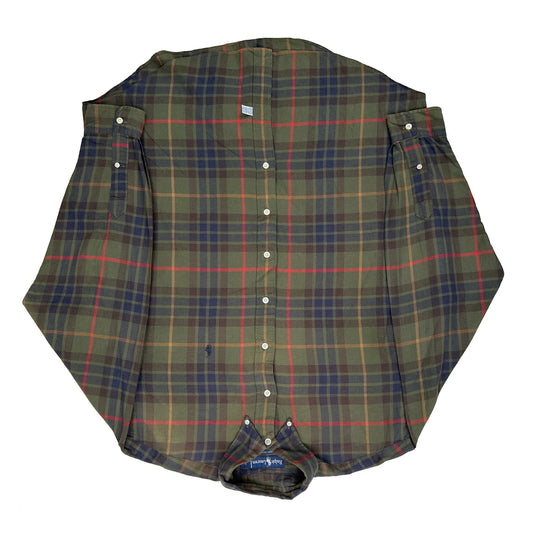 Ralph Lauren Checked Shirt - Large Green Cotton