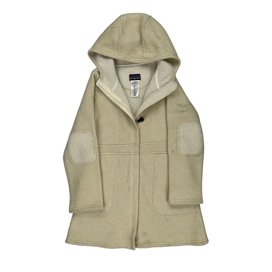 Age 10 Patagonia Asymmetric Fleece Jacket - Medium Cream Polyester