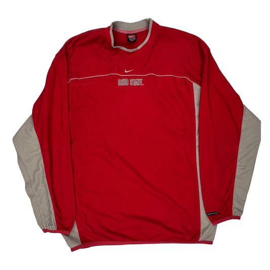 Nike College Long Sleeve T-Shirt - 2XL Beige Polyester