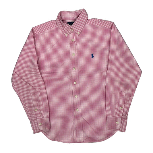 Age 6-8 Ralph Lauren Checked Shirt - Small Pink Cotton