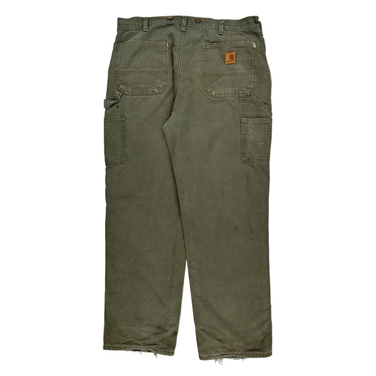 Carhartt Carpenter Trousers - 35W 32L Green Cotton