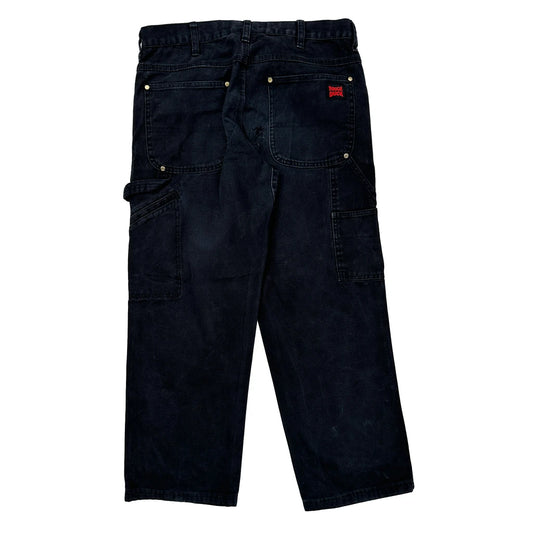 Tough Duck Carpenter Trousers - 34W 32L Black Cotton
