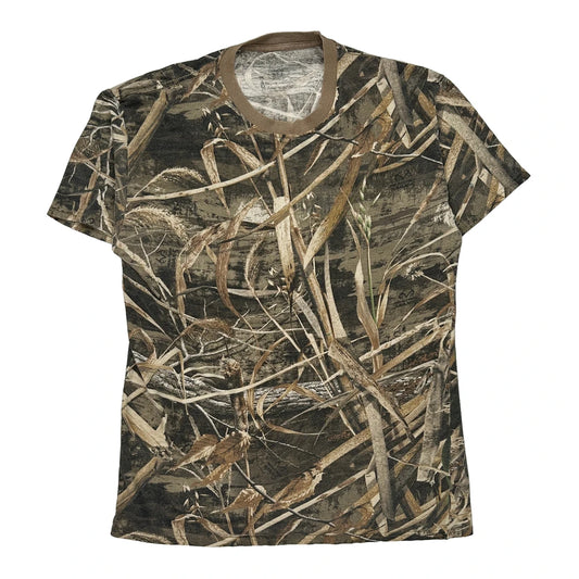 Hanes Camo T-Shirt - Medium Khaki Cotton