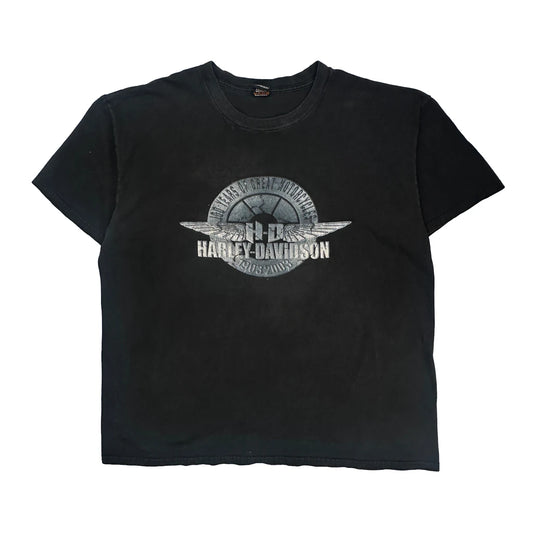 Motorcycle Harley Davidson Graphic T-Shirt - 2XL Black Cotton