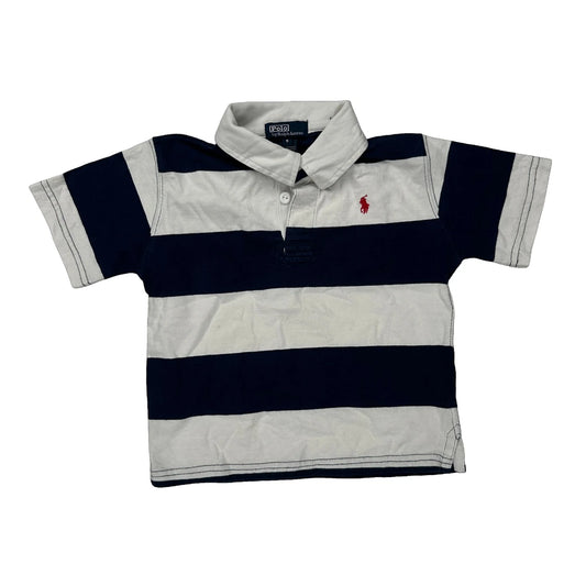 Age 4 Polo By Ralph Lauren Striped Polo Shirt - Small Navy Cotton
