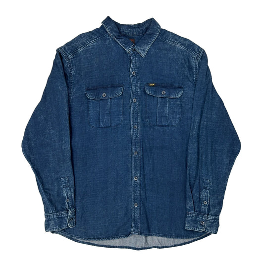 Vintage Lee Denim Shirt - XL Blue Cotton