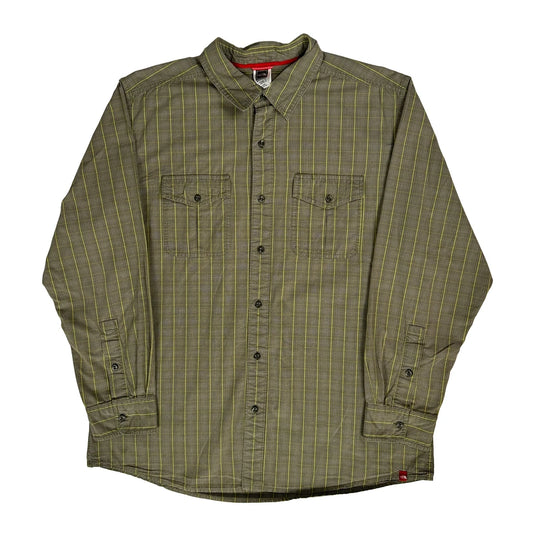 The North Face Striped Shirt - XL Green Cotton