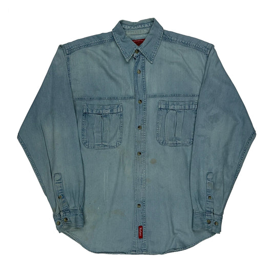 Vintage Marlboro Denim Shirt - Small Blue Cotton