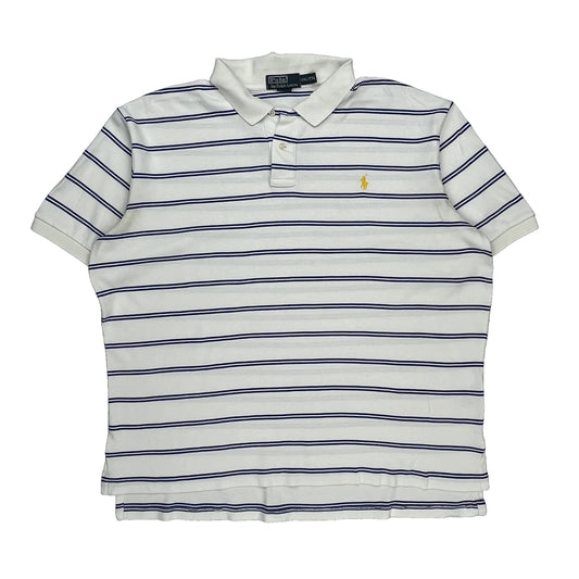 Polo By Ralph Lauren Striped Polo Shirt - 2XL Blue Cotton