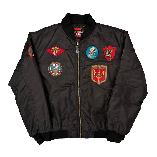 Flight Spire Graphic Bomber Jacket - 2XL Black Polyester