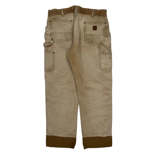 Vintage Carhartt Double Knee Carpenter Trousers - 35W 32L Brown Cotton