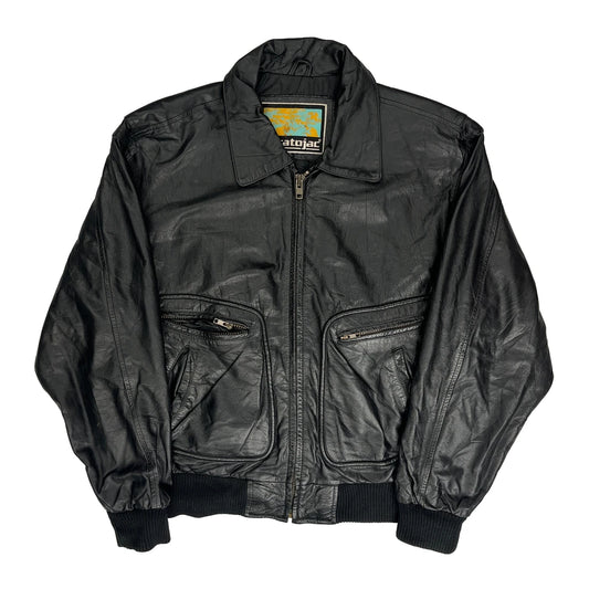 Vintage Flight Stratojac Leather Jacket - Medium Black Leather