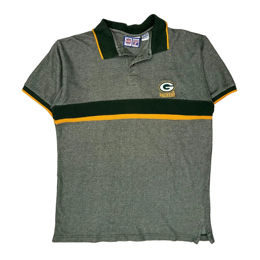 Green Bay Packers Logo 7 Nfl Polo Shirt - Medium Grey Cotton
