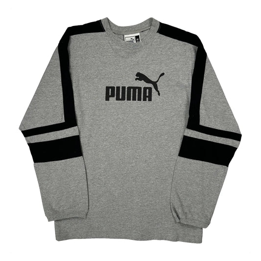 Puma Long Sleeve T-Shirt - XL Gray Cotton