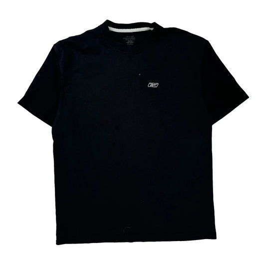 Reebok T-Shirt - Large Black Cotton