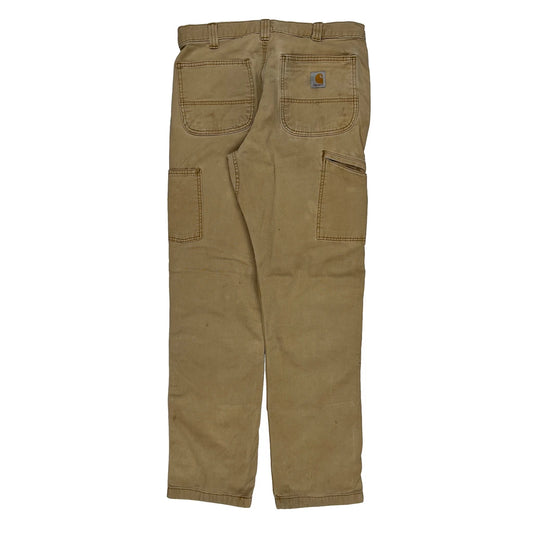 Carhartt Double Knee Carpenter Trousers - 30W 32L Beige Cotton