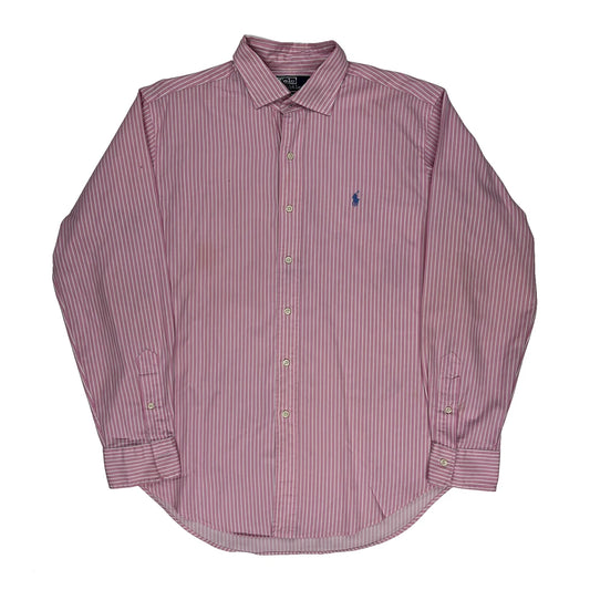 Polo By Ralph Lauren Striped Shirt - Large Pink Cotton