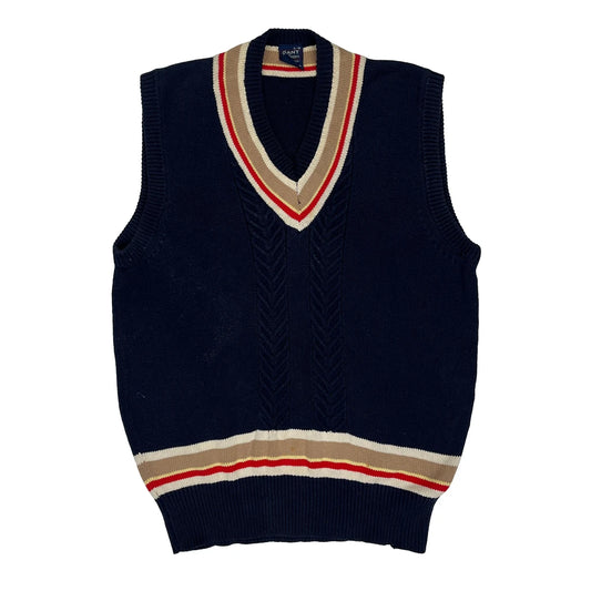 Gant Sweater Vest - Large Navy Cotton