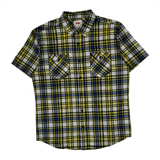 Levis Checked Short Sleeve Shirt - Medium Multicoloured Cotton