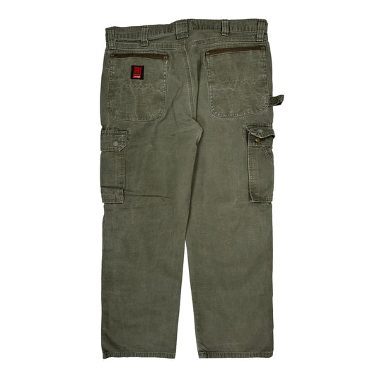 Wrangler Cargo Trousers - 38W 30L Green Cotton