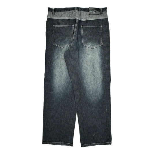 Sean John Wide Leg Jeans - 38W 31L Dark Wash Cotton