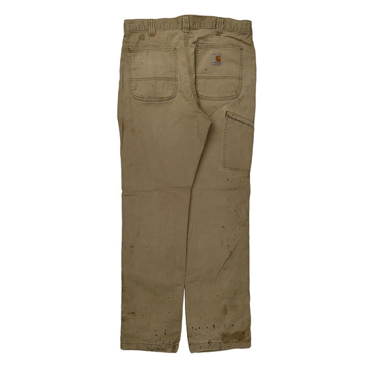 Carhartt Double Knee Carpenter Trousers - 32W 32L Beige Cotton