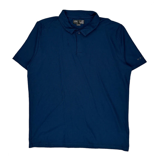 Vintage Oakley Polo Shirt - XL Blue Polyester