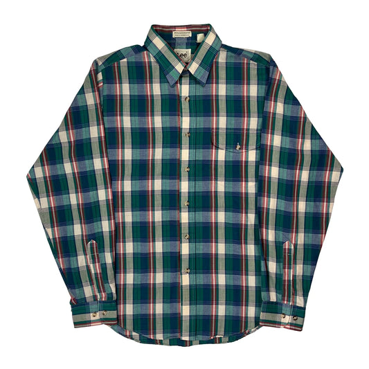 Lee Checked Shirt - Large Green Polyester Blend