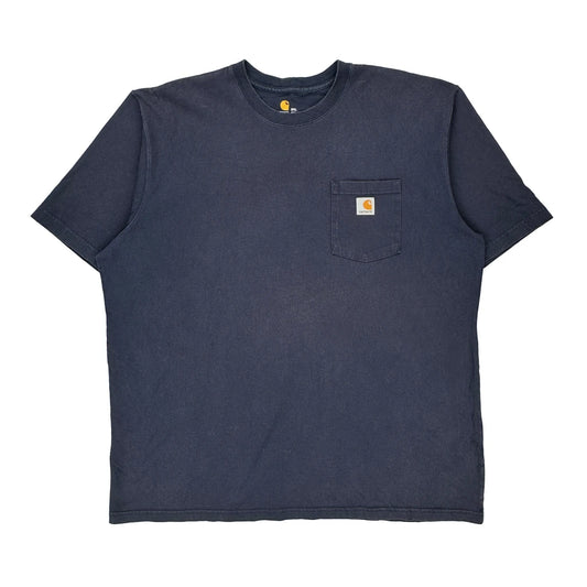 Work Strong Carhartt Graphic T-Shirt - 2XL Navy Cotton