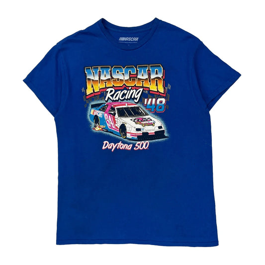 Daytona 500 Nascar Graphic T-Shirt - Medium Blue Cotton