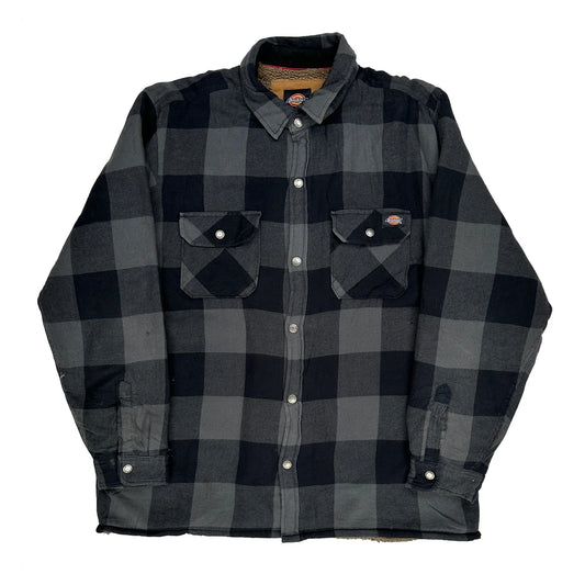 Dickies Checked Overshirt - XL Grey Cotton