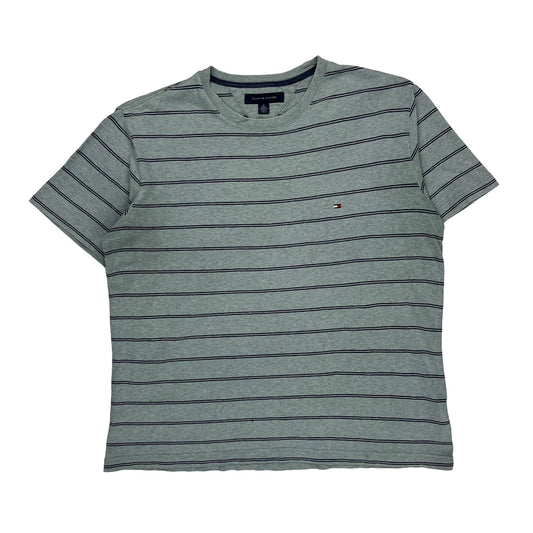 Tommy Hilfiger Striped T-Shirt - Medium Grey Cotton
