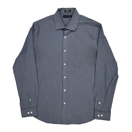Tommy Hilfiger Slim Fit Shirt - Large Blue Cotton
