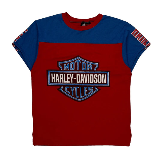 Age 14-16 Harley Davidson Graphic T-Shirt - Large Red Cotton