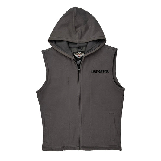 Vintage Harley Davidson Hoodie - Small Grey Cotton