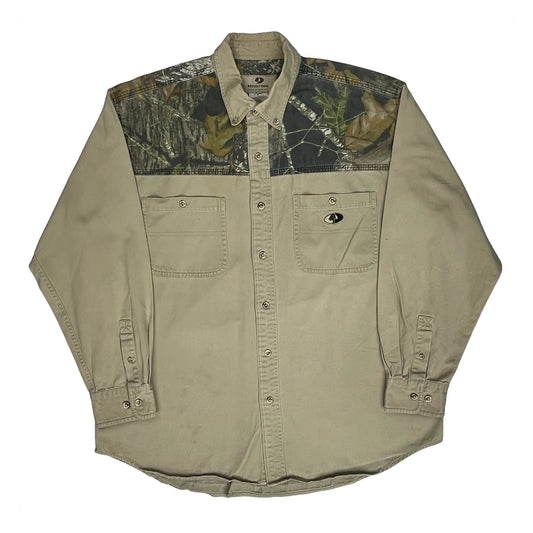 Mossy Oak Camo Shirt - XL Beige Cotton