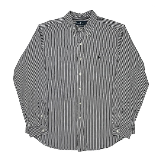 Ralph Lauren Striped Shirt - XL Black & White Cotton