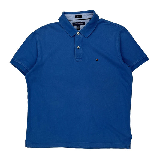 Tommy Hilfiger Polo Shirt - Large Blue Cotton