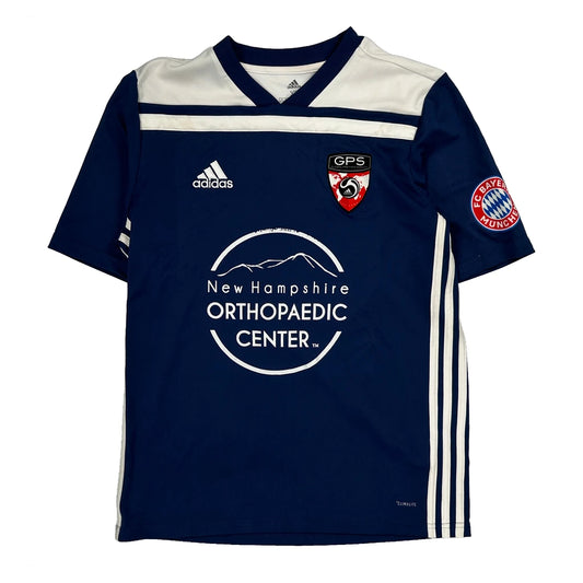 15-16 Years Bayern Munich Adidas Football Shirt - XL Blue Polyester