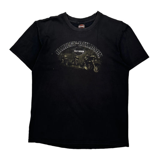 Harley Davidson Graphic T-Shirt - Large Black Cotton