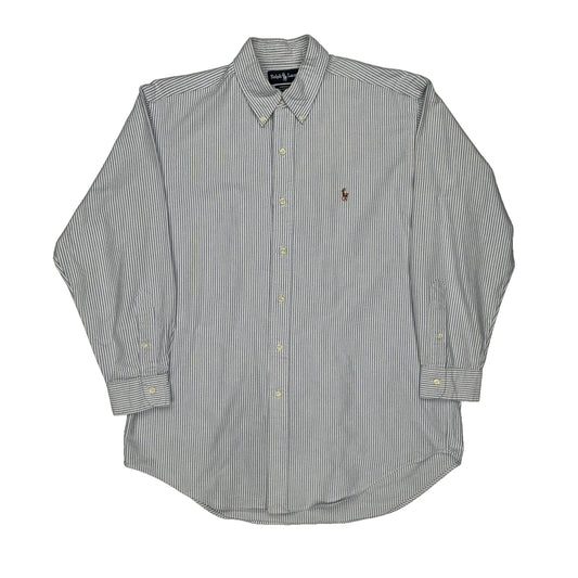 Ralph Lauren Striped Shirt - Large Blue Cotton