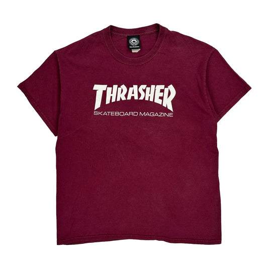 Thrasher Graphic T-Shirt - Large Burgundy Cotton