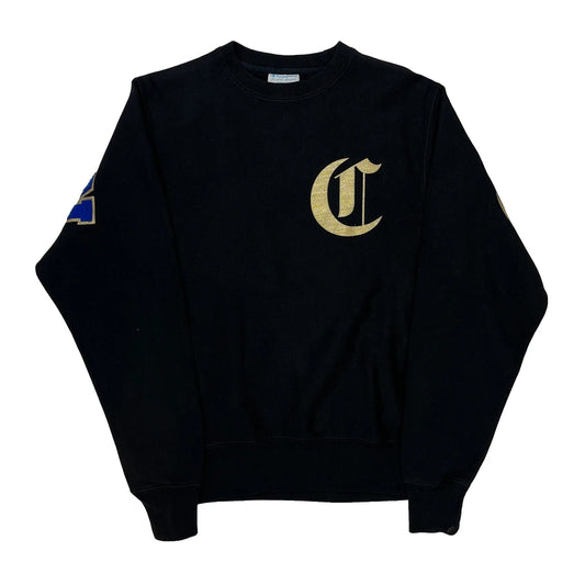 Reverse Weave Champion Graphic Sweatshirt - Small Black Cotton